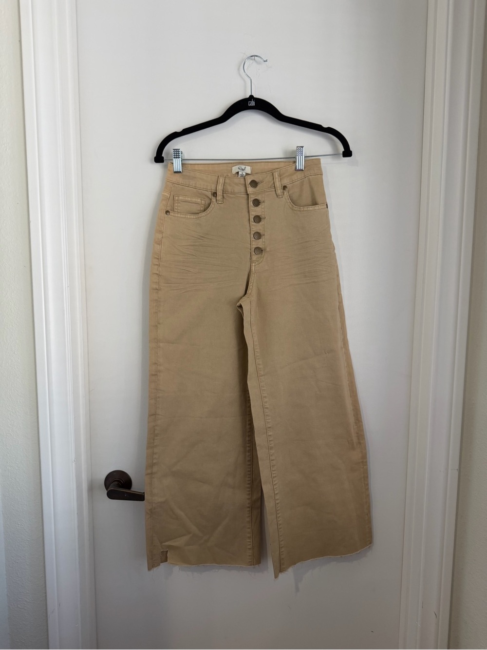 easel High-Rise Wide Leg Jeans in Beige NWOT